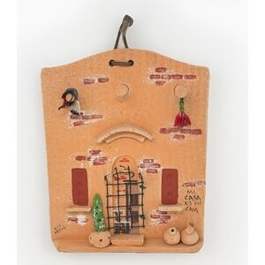 Vintage Rich & Viv Miller Pottery 3D Hacienda Wall Art Signed Mi Casa Es Su Casa